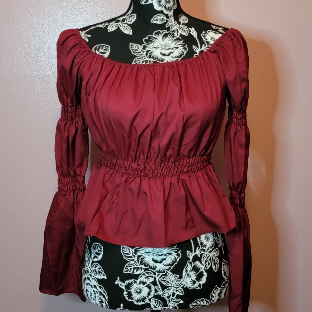 Long Sleeves Top - Maroon fits XS to Small